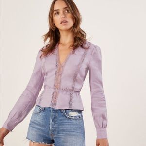Reformation Odette Top in Lilac